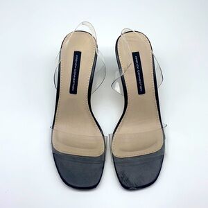 French Connection - Clear Straps Black Heels Size 6